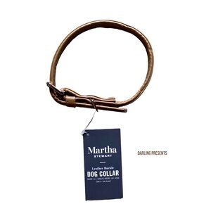 MARTHA STEWART VEGAN LEATHER COLLAR DOG COLOR BEIGE SIZE 14/S